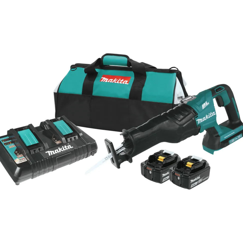 Factory Reconditioned Makita XRJ06PT-R 18V X2 LXT Lithium-Ion (36V) Brushless Cordless Recipro Saw Kit (5.0Ah)