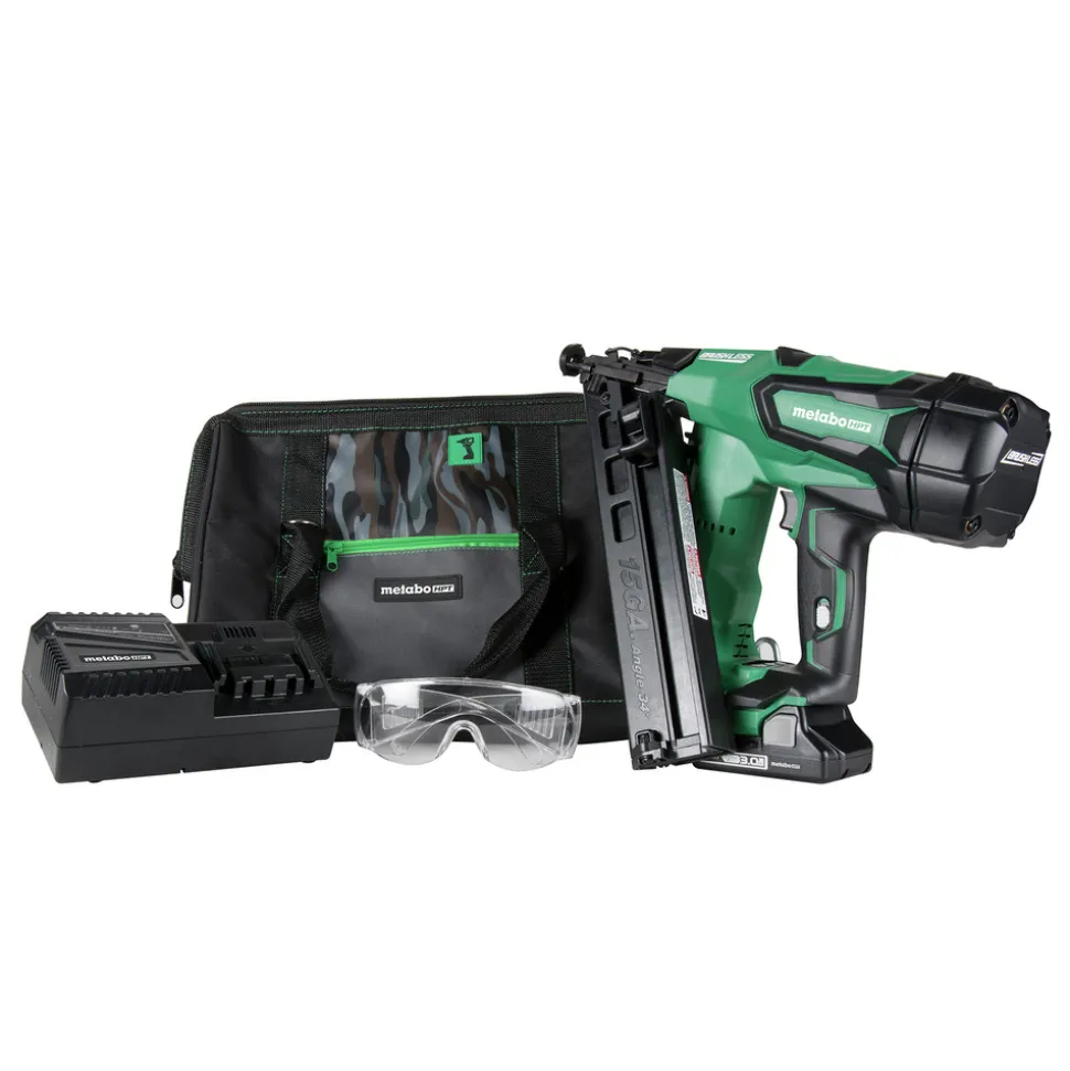 Factory Reconditioned Metabo HPT 18V 15 Gauge Cordless Brushless Lithium-Ion Brad Nailer Kit