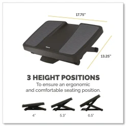 Fellowes Mfg Co. 17.75 in. W x 13.25 in. D x 4 in. to 6.5 in. H HPS Ultimate Foot Support - Black/Gray