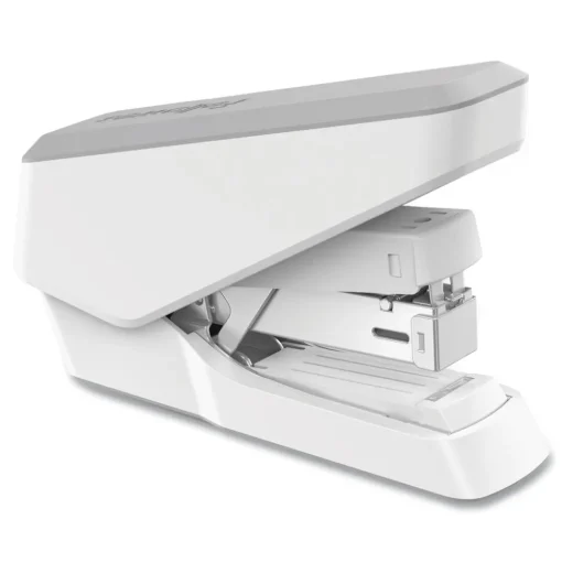 Fellowes Mfg Co. LX860 EasyPress 40-Sheet Capacity Half Strip Stapler with Antimicrobial Protection - Gray/White