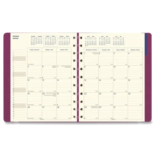 Filofax 17-Month: Aug 2025 to Dec 2026 10.88 in. x 8.5 in. Soft Touch Planner - Fuchsia Cover