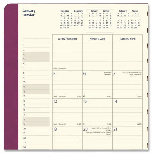 Filofax 17-Month: Aug 2025 to Dec 2026 10.88 in. x 8.5 in. Soft Touch Planner - Fuchsia Cover