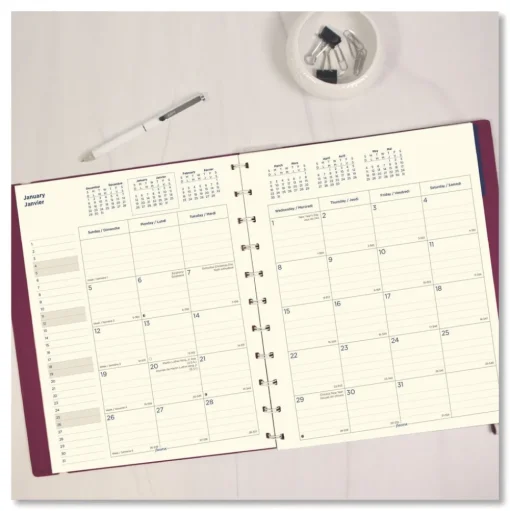 Filofax 17-Month: Aug 2025 to Dec 2026 10.88 in. x 8.5 in. Soft Touch Planner - Fuchsia Cover