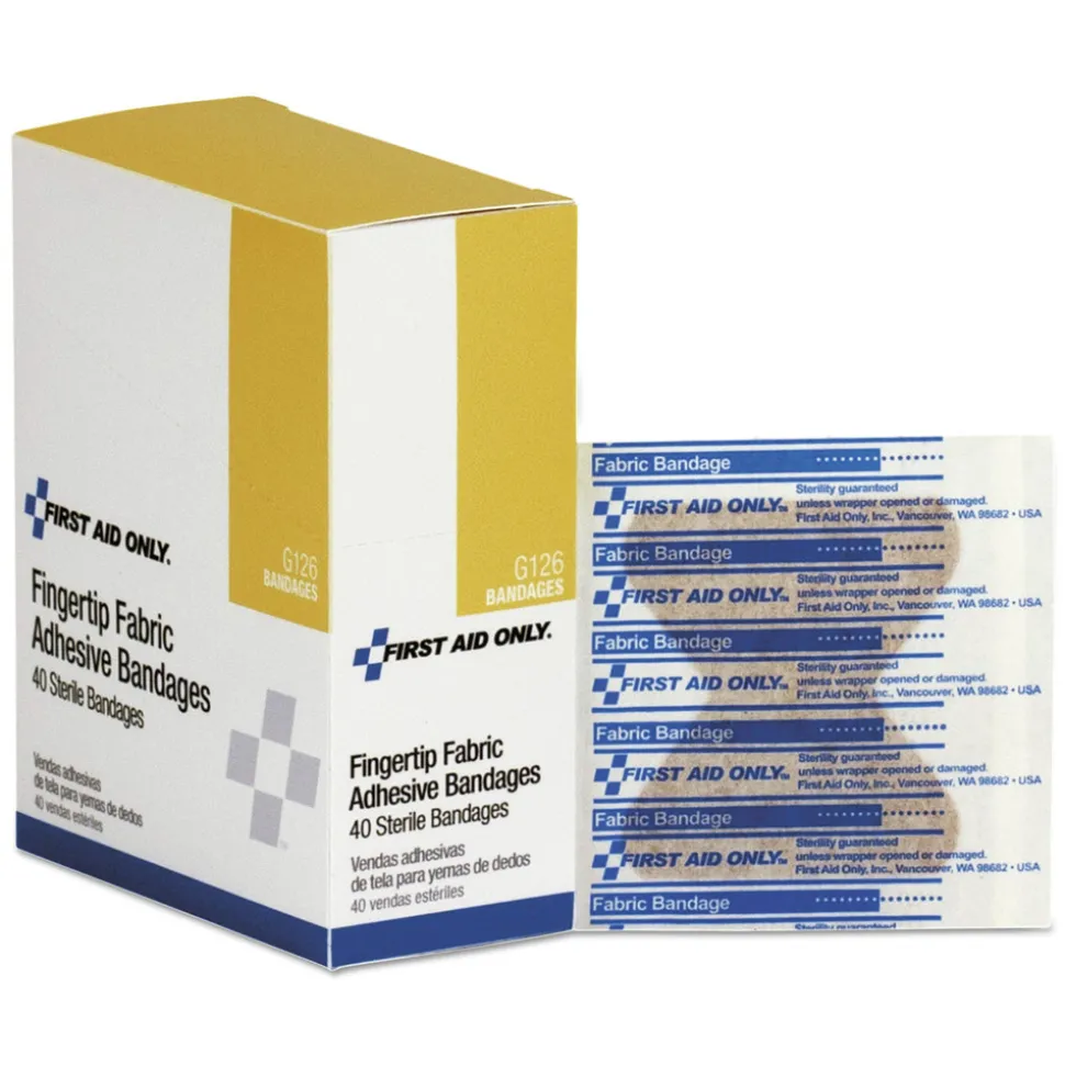 First Aid Only 1.88 in. x 2 in. Fingertip Bandages (40/Box)