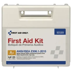 First Aid Only 141-Pieces Plastic Case ANSI 2015 Compliant Class Aplus Type I and II First Aid Kit for 25 People (1-Kit)