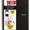 Five Star 10.5 in. x 8.63 in. Sheets Wide/Legal Rule 1-Subject Wirebound Notebook - Black Cover