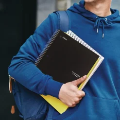 Five Star 10.5 in. x 8.63 in. Sheets Wide/Legal Rule 1-Subject Wirebound Notebook - Black Cover