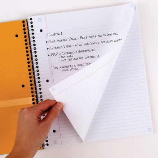 Five Star 11 in. x 9.13 in. Sheets Medium/College Rule 1-Subject Wirebound Notebook - Blue Cover