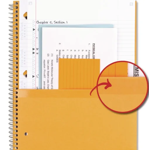Five Star 11 in. x 9.13 in. Sheets Medium/College Rule 1-Subject Wirebound Notebook - Blue Cover
