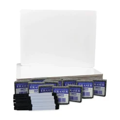 Flipside 12 in. x 9 in. Magnetic Dry Erase Board Set - White Surface (12/Pack)