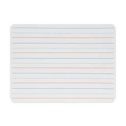 Flipside 12 in. x 9 in. Magnetic 2-Sided Red/Blue Ruled Dry Erase Board - White Surface (12/Pack)