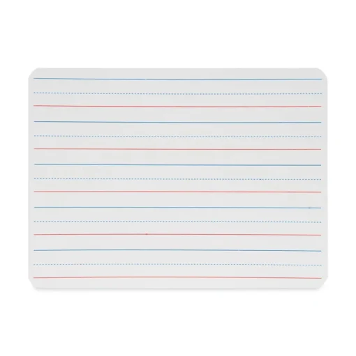 Flipside 12 in. x 9 in. Magnetic 2-Sided Red/Blue Ruled Dry Erase Board - White Surface (12/Pack)