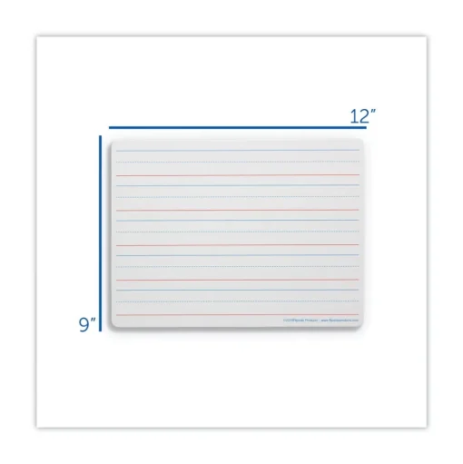 Flipside 12 in. x 9 in. Magnetic 2-Sided Red/Blue Ruled Dry Erase Board - White Surface (12/Pack)