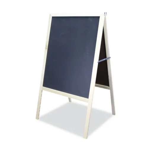 Flipside 25 in. x 24 in. x 48.5 in. Black Chalkboard Marquee Sign - Black, Natural Wood Frame