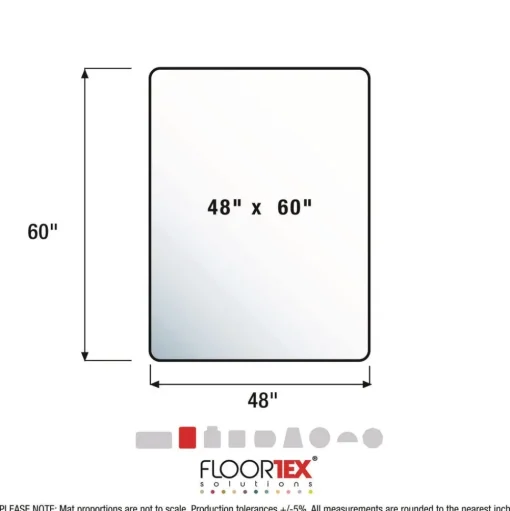 Floortex Cleartex Ultimat 48 in. x 60 in. Polycarbonate Chair Mat for Low/Medium Pile Carpet - Clear