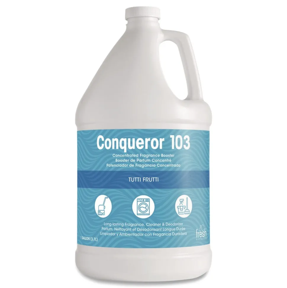 Fresh Products 1 gal. Bottle Conqueror 103 Odor Counteractant Concentrate - Tutti-Frutti (4/Carton)