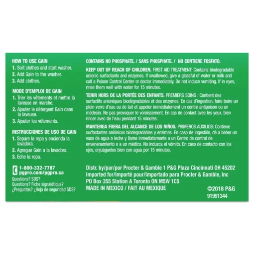 Gain 1.8 oz. Box Powder Laundry Detergent - Original Scent (156/Carton)