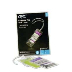 GBC SelfSeal 2.88 in. x 4.63 in. 8 mil Self-Adhesive Laminating Pouches and Single-Sided Sheets - Gloss Clear (5/Pack)