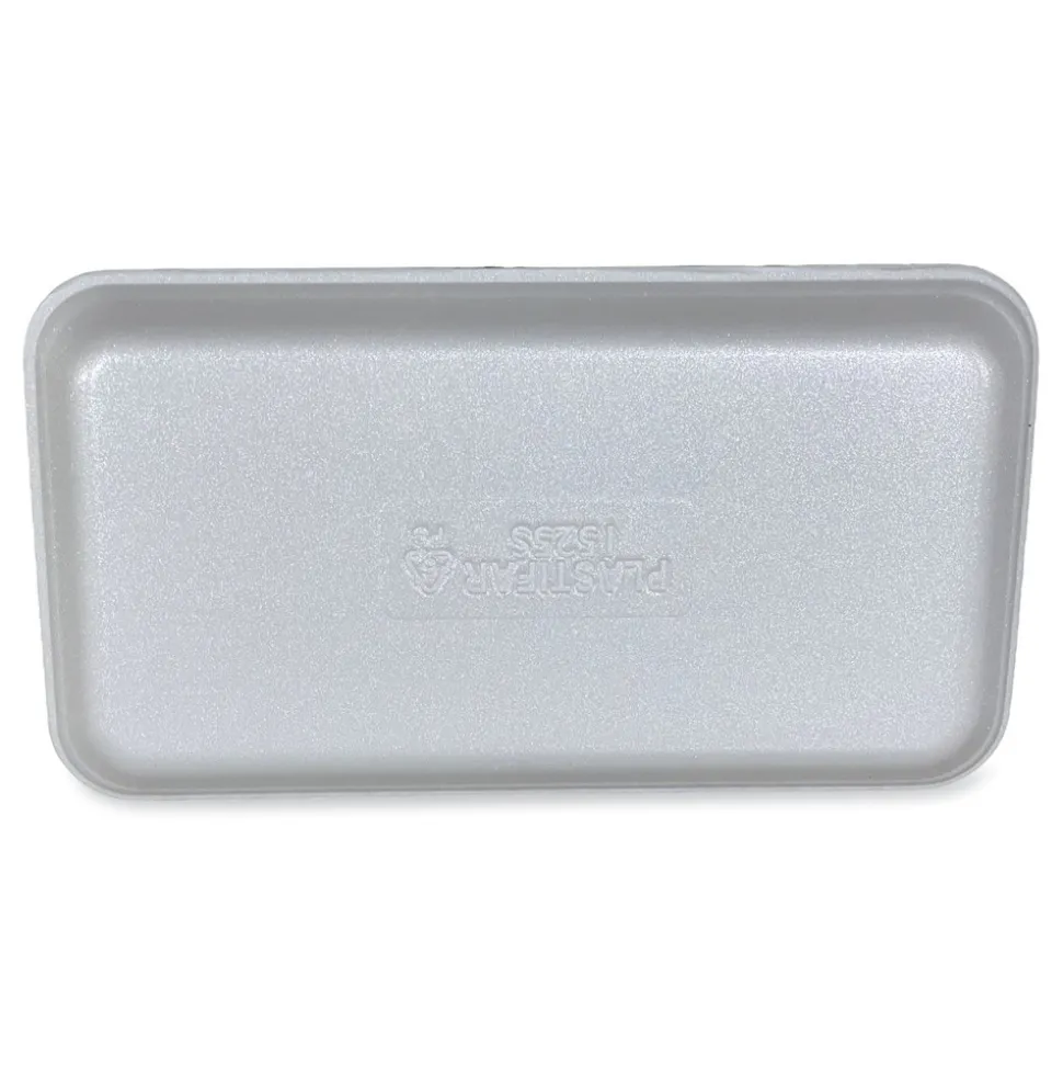 GEN 1525WH 14.5 in. x 8 in. x 0.75 in. #1525 Meat Trays - White (250/Carton)