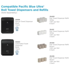 Georgia Pacific Professional Pacific Blue 7.87 in. x 1,150 ft. 1-Ply Ultra Paper Towels - Natural (3/Carton)