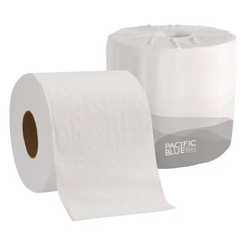 Georgia Pacific Professional 2-Ply Septic Safe Pacific Blue Basic Bathroom Tissue - White (550 Sheets/Roll, 80 Rolls/Carton)