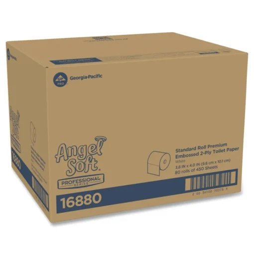 Georgia Pacific Professional 16880 2-Ply Angel Soft Septic Safe Premium Bathroom Tissue - White (450 Sheets/Roll, 80 Rolls/Carton)
