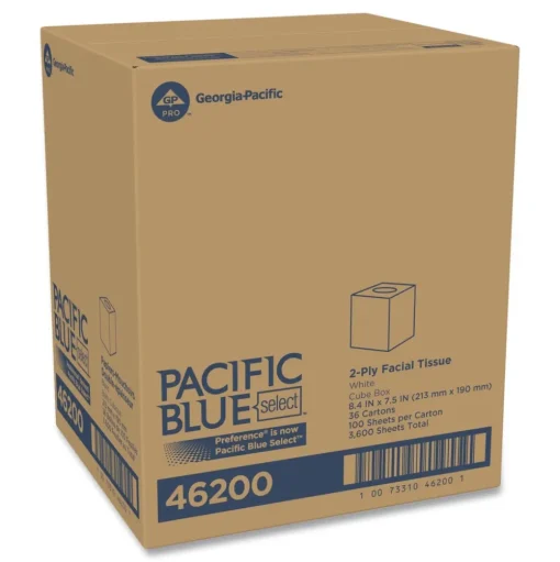 Georgia Pacific Professional Pacific Blue Select 2-Ply Cube Box Facial Tissue - White (36/Carton)