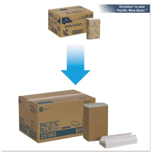 Georgia Pacific Professional 25190 10.1 in. x 12.7 in. 1-Ply Pacific Blue Basic C-Fold Paper Towel - White (2400/Carton)