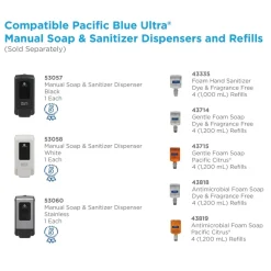 Georgia Pacific Professional Pacific Blue 1000 mL Ultra Foam Hand Sanitizer Refills for Manual Dispensers - Fragrance-Free (4-Piece/Carton)