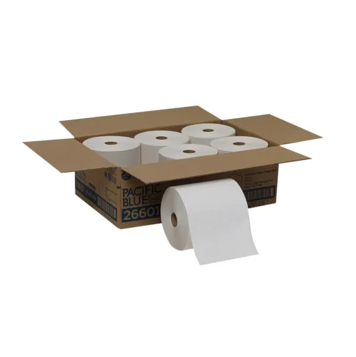 Georgia Pacific Professional 7.88 in. x 800 ft. 1-Ply Pacific Blue Basic Nonperforated Paper Towel Rolls - White (6 Rolls/Carton)