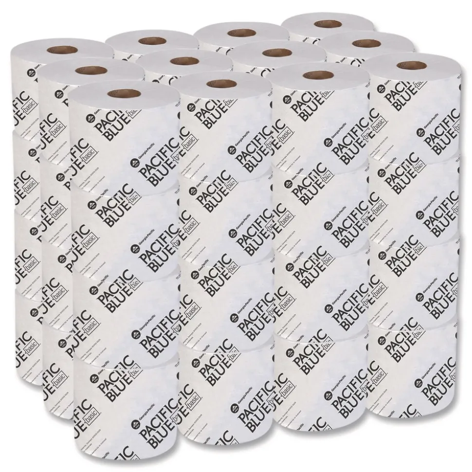 Georgia Pacific Professional Pacific Blue Basic 1-Ply Septic Safe High-Capacity Bathroom Tissue - White (1500/Roll, 48/Carton)