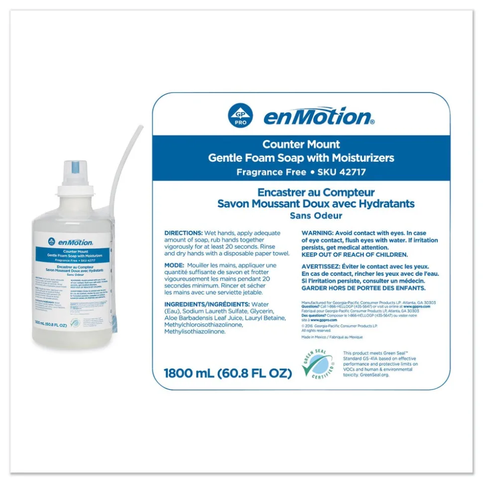 Georgia Pacific Professional 42717 1800 mL GP enMotion Counter Mount Foam Soap Refill - Fragrance-Free (2/Carton)