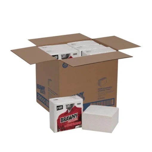 Georgia-Pacific 13 in. x 13 in. Brawny Industrial Scrim All Purpose Wipers - White (12/Carton)