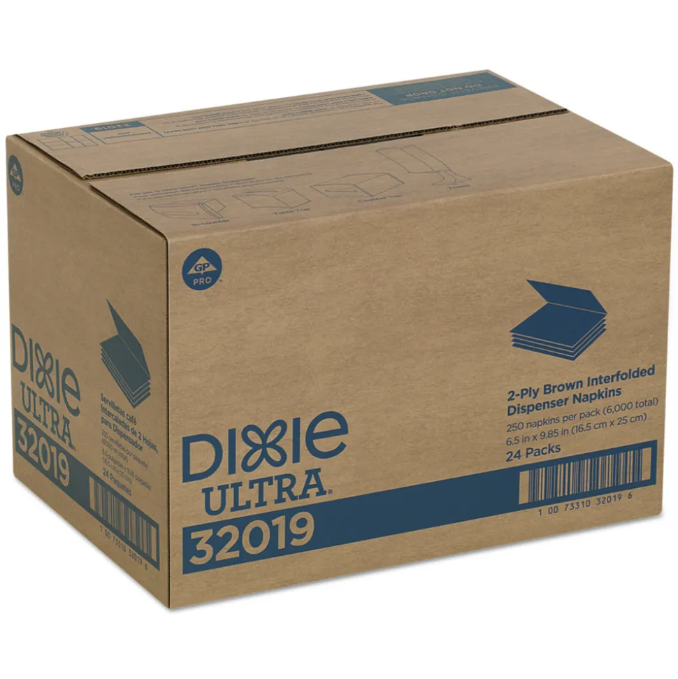 Georgia-Pacific 2-Ply 6.5 x 5 Interfold Napkin Refills - Brown (6000/Carton)