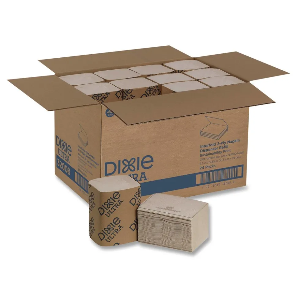 Georgia-Pacific 2-Ply 6.5 x 5 Interfold Napkin Refills - Brown (6000/Carton)