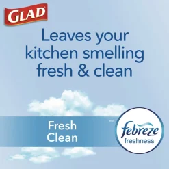 Glad ForceFlex 24 in. x 27.38 in. 13 Gallon Kitchen Drawstring Trash Bags - White Fresh Clean Scent (240/Carton)