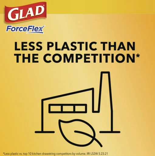 Glad ForceFlex 24 in. x 27.38 in. 13 Gallon Kitchen Drawstring Trash Bags - White Fresh Clean Scent (240/Carton)