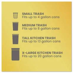 Glad ForceFlex Kitchen Drawstring Trash Bags, Drawstring, 13 gal, Unscented, 23.47 x 25.38, White, 110 Bags/Box, 3 Boxes/Carton