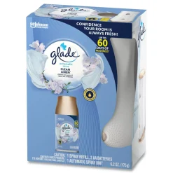 Glade Clean Linen Automatic Spray Starter Kit - White/Gold (4/Carton)