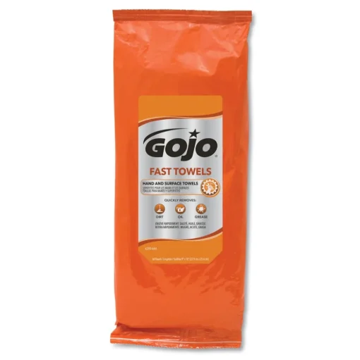 GOJO Industries 7.75 in. x 11 in. 2-Ply FAST TOWELS Hand Cleaning Towels - Fresh Citrus, Blue (6 Packs/Carton)