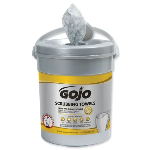 GOJO Industries 10-1/2 in. x 12-1/4 in. Scrubbing Towels, Hand Cleaning - Fresh Citrus (6/Carton)