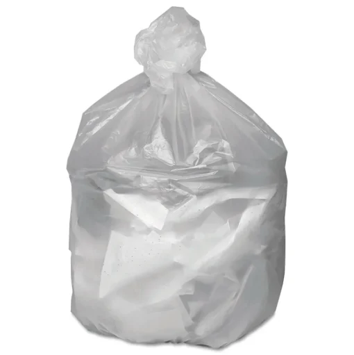 Good 'n Tuff 24 in. x 24 in. 10-Gallon 6 mic. Waste Can Liners - Natural (1000/Carton)