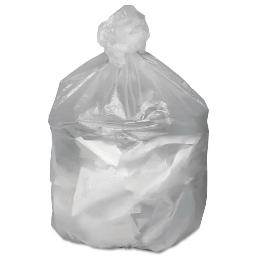 Good 'n Tuff 33 in. x 39 in. 33-Gallon 9 mic. Waste Can Liners - Natural (500/Carton)