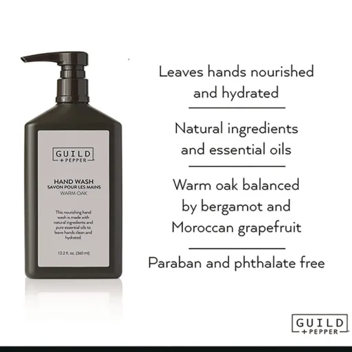 Guild+Pepper 12.2 oz Hand Wash - Warm Oak Scent (12/Carton)