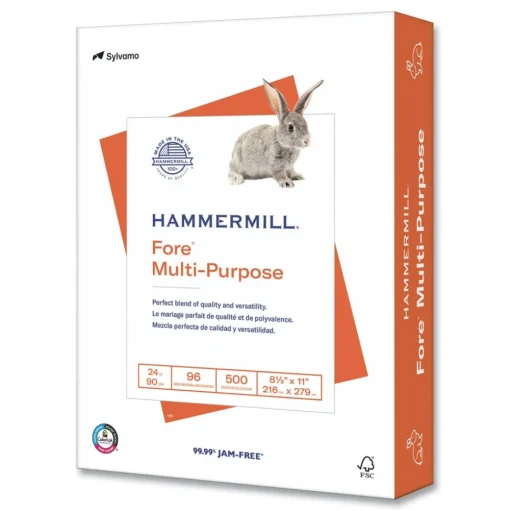 Hammermill Fore 8.5 in. x 11 in. 96 Bright 24 lbs. Bond Weight Multipurpose Print Paper - White (1-Pallet)