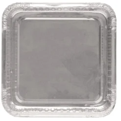 Handi-Foil 4048-35-500 7.88 in. x 7.88 in. x 1.31 in. Aluminum 8 in. Square Cake Pan - Silver (500/Carton)