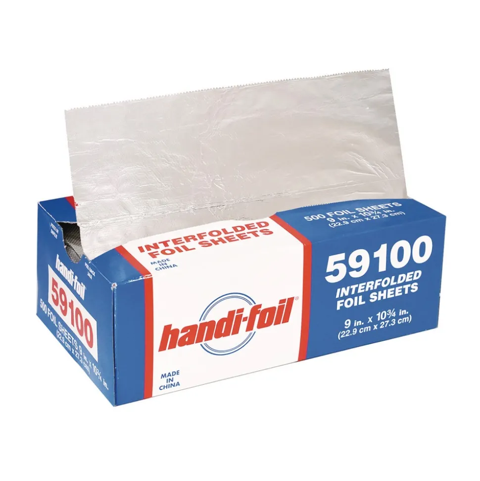 Handi-Foil HFA 59100 9 in. x 10.75 in. 55 Gauge Interfolded Foil Sheets (3000/Carton)