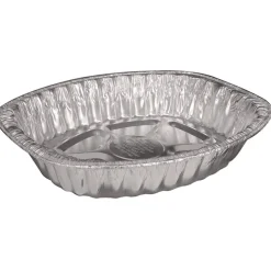 Handi-Foil HFA 32400-100 14.43 in. x 3.12 in. x 17.68 in. 272 oz. Giant Rack Aluminum Roaster Pan - Silver (100/Carton)