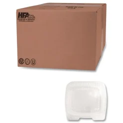 Handi-Foil 6010S-200 8.63 in. x 3 in. x 9 in. 60 oz. Handi-Lock Plastic Food Container - Clear (200/Carton)