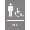 Headline Sign 6 in. x 9 in. Molded Plastic Men Restroom and ADA Sign - Gray